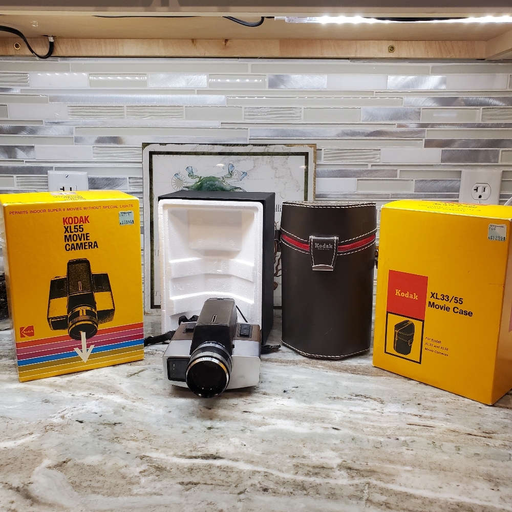 Vintage 1970's Kodak XL55 Movie Camera with Case